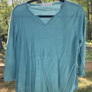Mansted Aqua Linen & Hemp Popover
